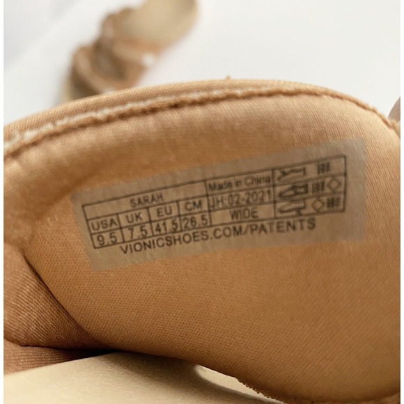 Vionic Womens Sarah Brown/Peach/Beige Sandals USA Size 9.5 W - Picture 3 of 15